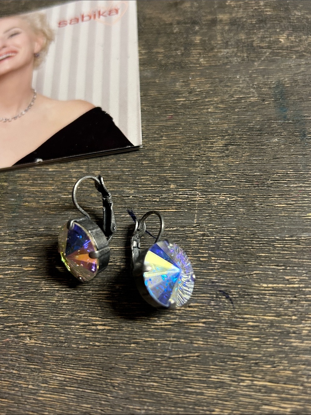 Sabika Multicolor Iridescent Crystal Drop Earrings